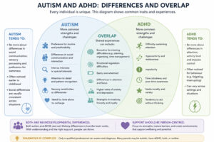 Differences and overlap between Autism and ADHD